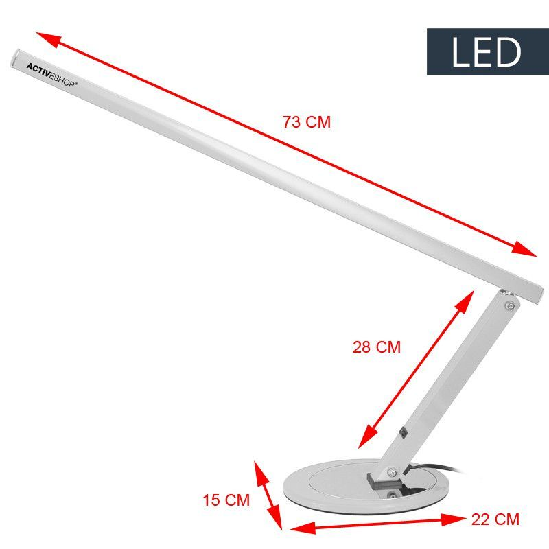 LED SLIM STOLNA LAMPA ZA MANIKURU SIVA ALUMINIJ