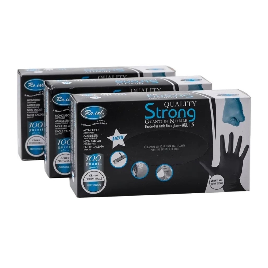 ROIAL - NITRILNE RUKAVICE CRNE S 100kom